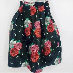 Hesperus Women’s Roses/Cigarettes Pleated Retro Vtg Rockabilly‎ Skirt Size S NWT